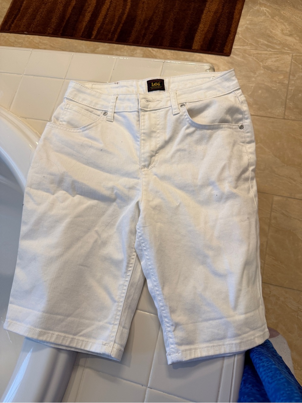 Lee White Denim Bermuda Shorts